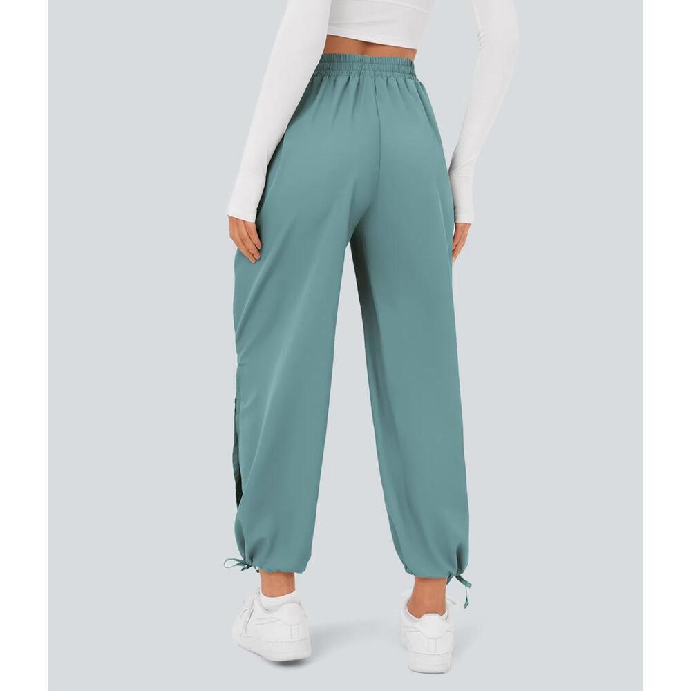 NWT Halara High Waisted Drawstring Pocket Hem Casual Joggers Mineral Blue Size L - Picture 3 of 11